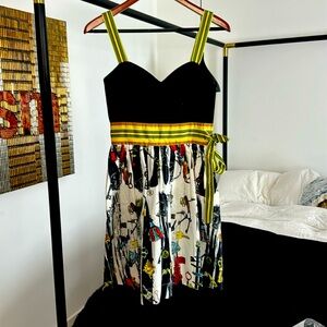 Diane Von furstenburg satin bodice dress with ribbon